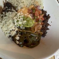Vegan fajita bowl with picadillo. Very yummy!  at Tocaya Modern Mexican - DTLA in Los Angeles