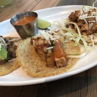 3 different vegan tacos at Tocaya Modern Mexican - DTLA in Los Angeles