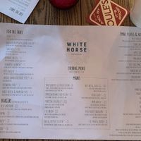 Menu Sep 19 at White Horse in Shrewsbury