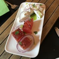 Gebrannte Wassermelone, mit Feta.  at Frenzen in Moenchengladbach