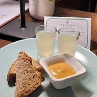 Appetizer mit Spargelreduktion und Bohnengewürzemulsion at Frenzen in Moenchengladbach