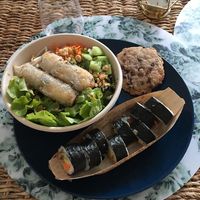 Bob un with makis at Poseidon's Kitchen in Oleron