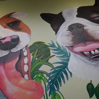 mural at Bulldog Vegan in Paris
