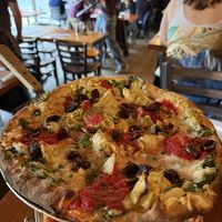 Vegan pizza add artichokes  at OTTO in Brookline