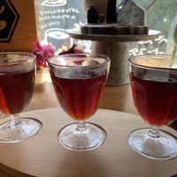 “Coffee Flight” tasting plate (left to right: Honduras, Burundi, Ethiopia)   at alt. coffee roasters in Kyoto