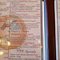 V menu at Fusion Inn Cafe in Lancaster