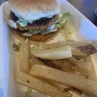 Mac daddy burger at Wanderlust Vegan Eatery in Albuquerque