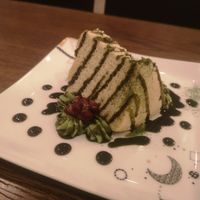 Matcha cake at Ippuku Cafe in Kyoto