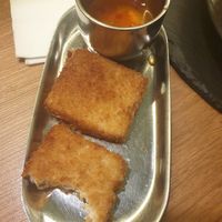 The tofu starter. Yeah, I had to bite it before trying. at Panda Cantina - Rua da Prata in Lisbon
