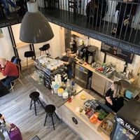 Nice vibe, seats on second floor at Budapest Baristas in Budapest