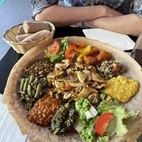 Dish for two! You get more Injera if needed  at Addis Café in Leipzig