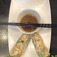Tofu rolls with peanut sauce at La V in St Petersburg