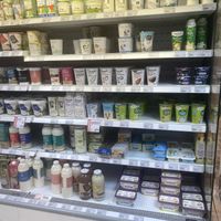 Some vegan dairy products at EkoPlaza in Breda