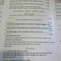 Salad menu  at NAP - Tradizione Italiana Cocktail Bar - T1 in Naples