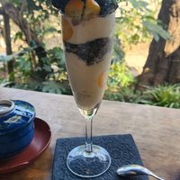 Vegan amazake charcoal Ice-cream parfait at Kin Cafe 753 in Yokohama