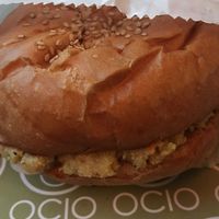 Veggie chickpea burger at Ocio in Ivrea
