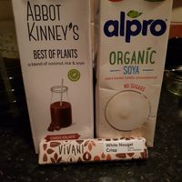 Plant milks and white nougat crisp #Veganuary at For Goodness Sake in Middlesbrough
