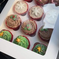 Christmas cupcakes  at Ellephant Vegan Bakery in Middlesbrough