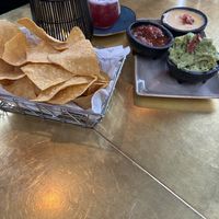 chips with salsa and guac (queso not veg) #Veganuary at Elephant and The Dove in Skaneateles
