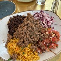 burrito bowl with impossible meat #Veganuary at Elephant and The Dove in Skaneateles
