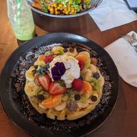 House waffles at Bio Cafe in Aberdeen