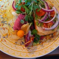 Avocado hummus sandwich at Bio Cafe in Aberdeen