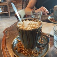 Biscoff latte   at Bio Cafe in Aberdeen