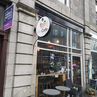 Outside at Bio Cafe in Aberdeen