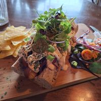 Loaded hotdog at Bio Cafe in Aberdeen