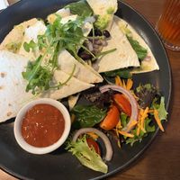Black bean & avocado quesadilla   at Bio Cafe in Aberdeen