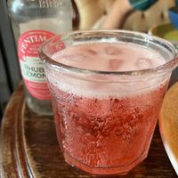 Rhubarb lemonade   at Bio Cafe in Aberdeen