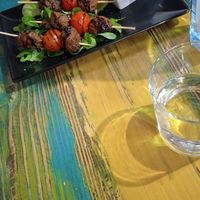 Tapa de bolitas de arroz y berenjena at Serendipia in Granada