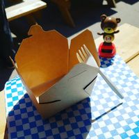 They use all renewable and recyclable material. Their forks are made of plants!!! at Vegan Bear in Toronto