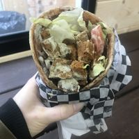 Tofu shawarma wrap at Vegan Bear in Toronto
