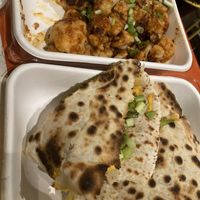 Cauliflower bites were okay - ‘quesadilla’ poor  at Just BE Kitchen in Denver