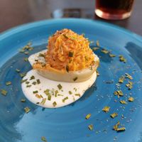 Devilled egg, awesome!! at Pipoca in Murcia