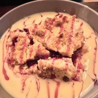 Apple berry crumble and custard at The Waterford Arms in Whitley Bay