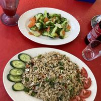 Garlic broccoli and fried rice (order without egg and prawn!!) at Makanan Laut Cameron Highlands in Brinchang