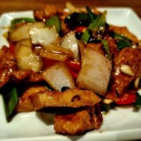 Mock chicken in black bean sauce. at Four Regions in Richmond Upon Thames