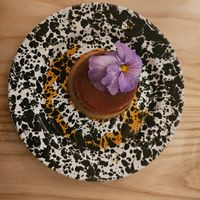 Vegan flan at Cielo Rojo in Takoma Park