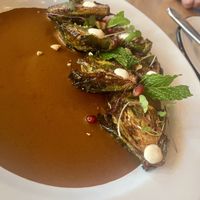 Brussel sprouts with mole   at Cielo Rojo in Takoma Park