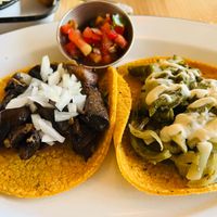 mushroom and cactus tacos at Cielo Rojo in Takoma Park
