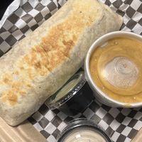 Vegan wet burrito with soyrizo (ordered to go 🌯)  at The Church Cantina in Tacoma
