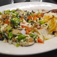 'Eggless Omelet' aka tofu scramble. It was decent. Came totally unseasoned, added salt and pep. Veggies were very fresh. at Monarch Diner in Glassboro