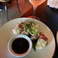Leek dumplings   at Yulli's in Byron Bay