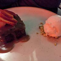 Sticky date pudding with coconut ice-cream at Yulli's in Byron Bay