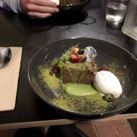 Sticky pecan date pudding for dessert - amazing  at Yulli's in Byron Bay