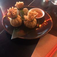 Edamame and coconut money bags  at Yulli's in Byron Bay