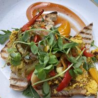 Scrambled tofu with grilled veg  at Hula in Edinburgh