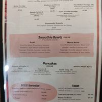 Menu at Hula in Edinburgh